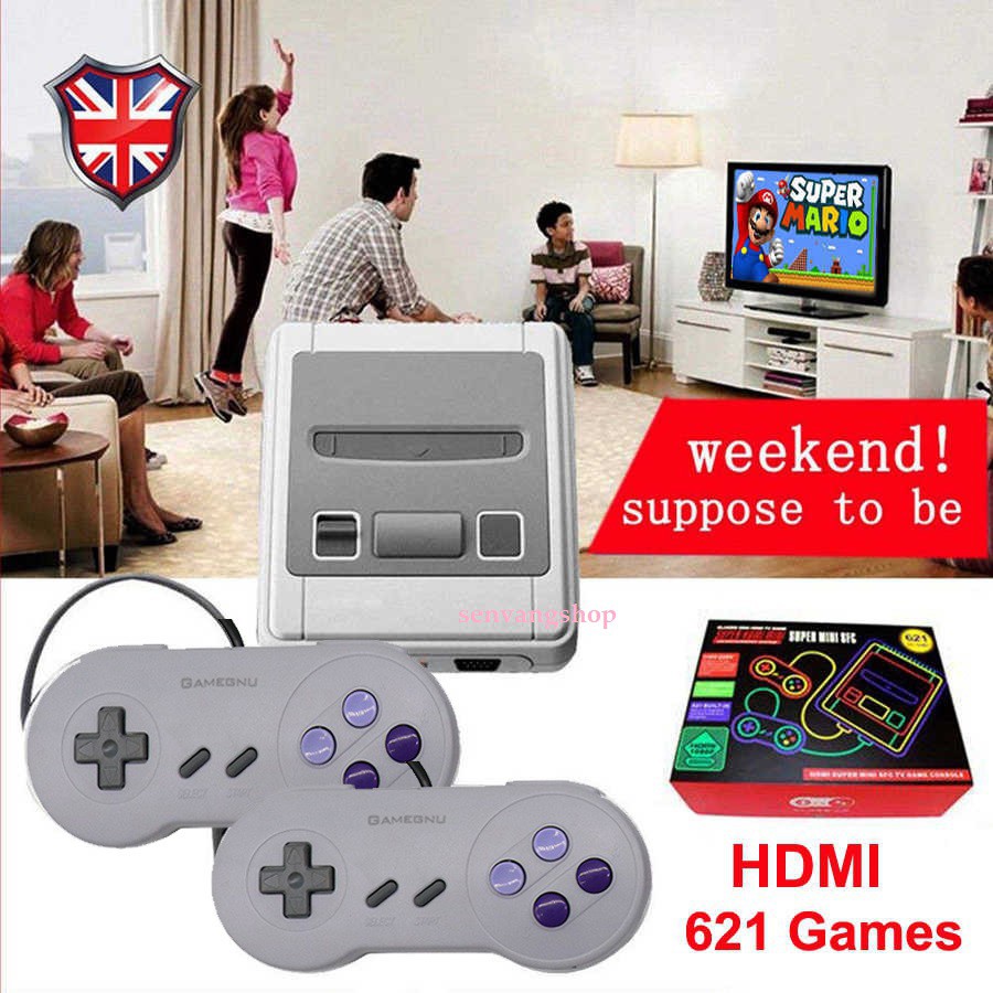 máy chơi game 621 trò, Bộ máy game 4 nút HDMI - Bản Hoàn Chỉnh Nhất của SNES - SPS,....- senvangshop