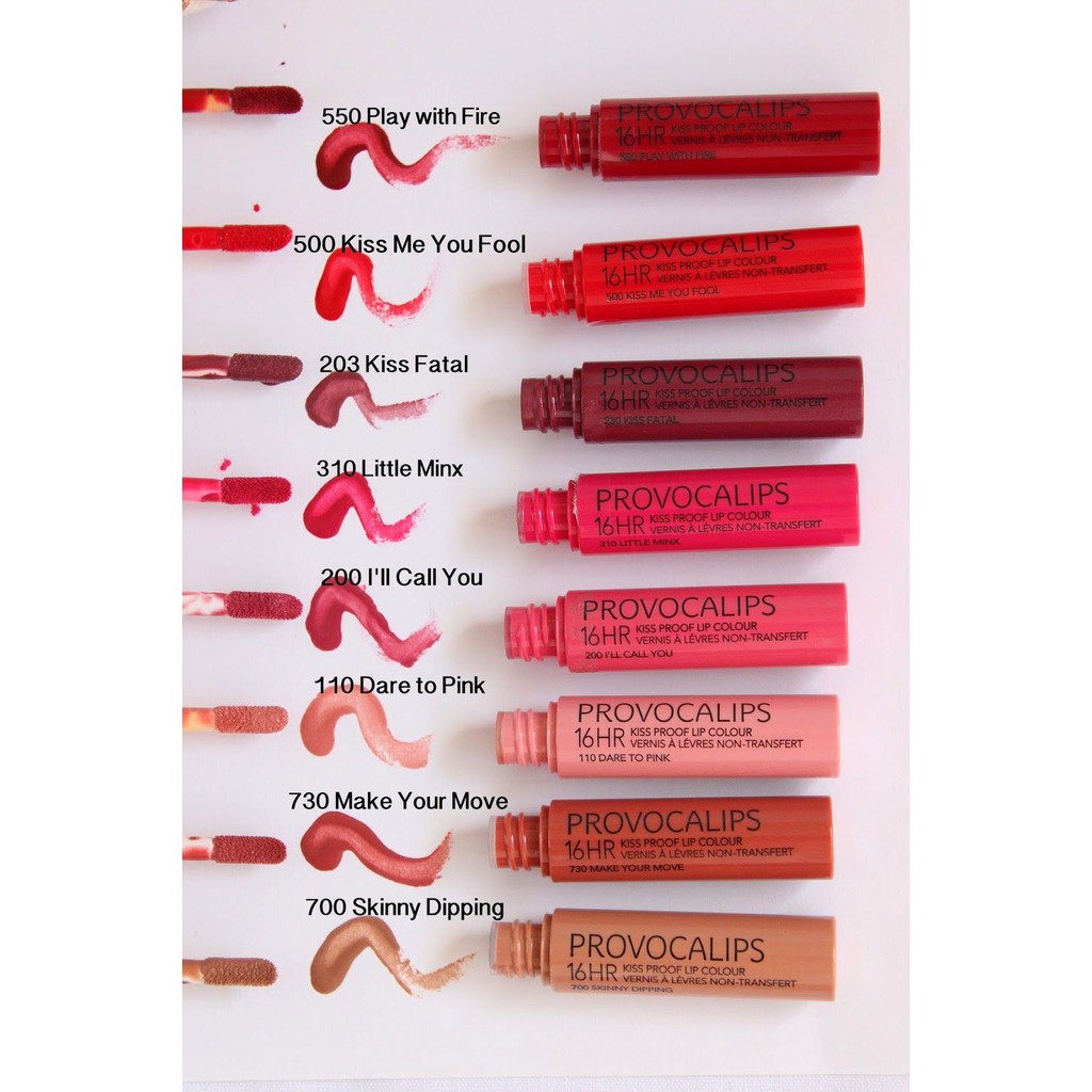 Son siêu lì hai đầu Rimmel London Provocalips 16Hr Kissproof Lip Colour