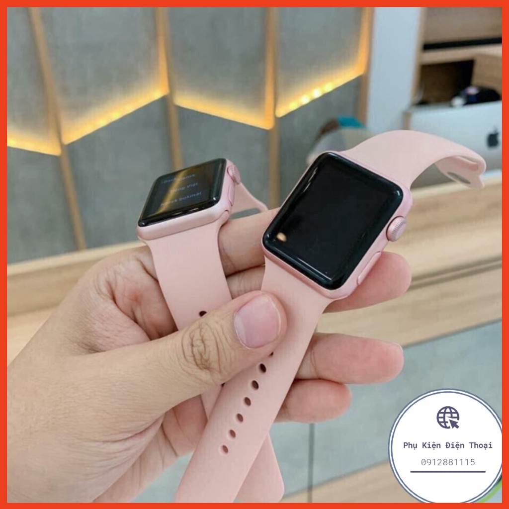 DÂY CAO SU APPLE WATCH SPORT BANDS CAO CẤP HỒNG PINKSAND XANH MARINE FULL SIZE 1 2 3 4 5 38mm 40mm 42mm 44mm