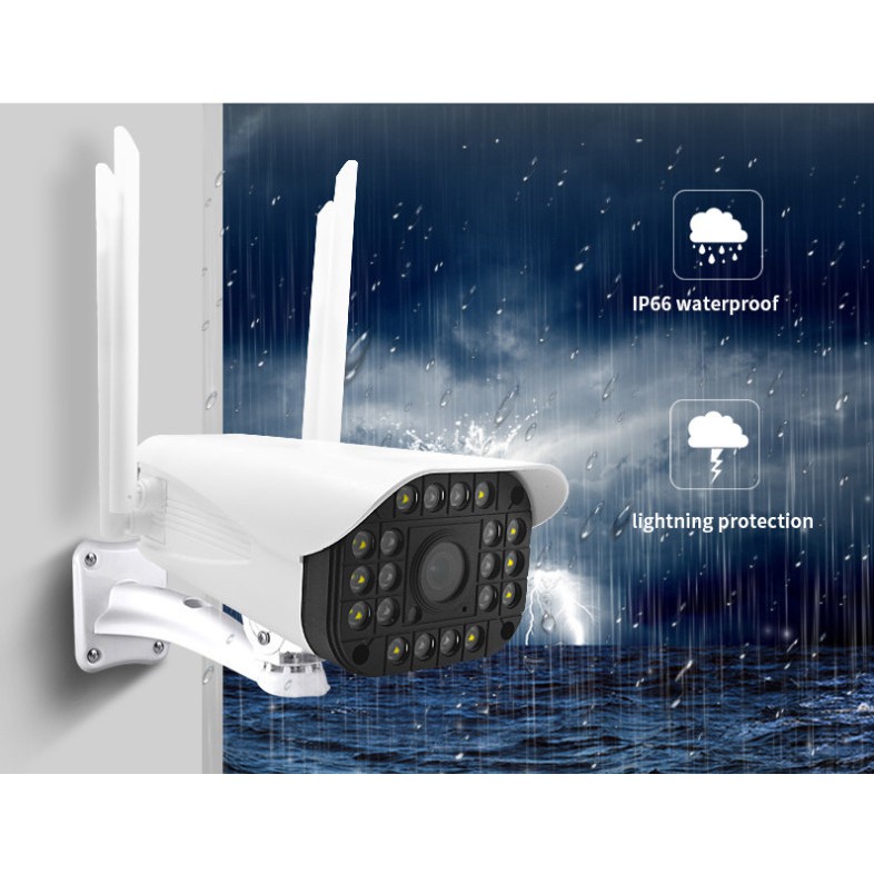 Camera wifi Yoosee ngoài trời 4 Râu 20 Led Xoay 360 độ 5.0Mpx Full HD 1920p, Đàm thoại , ghi âm , cảnh báo BH 5 năm