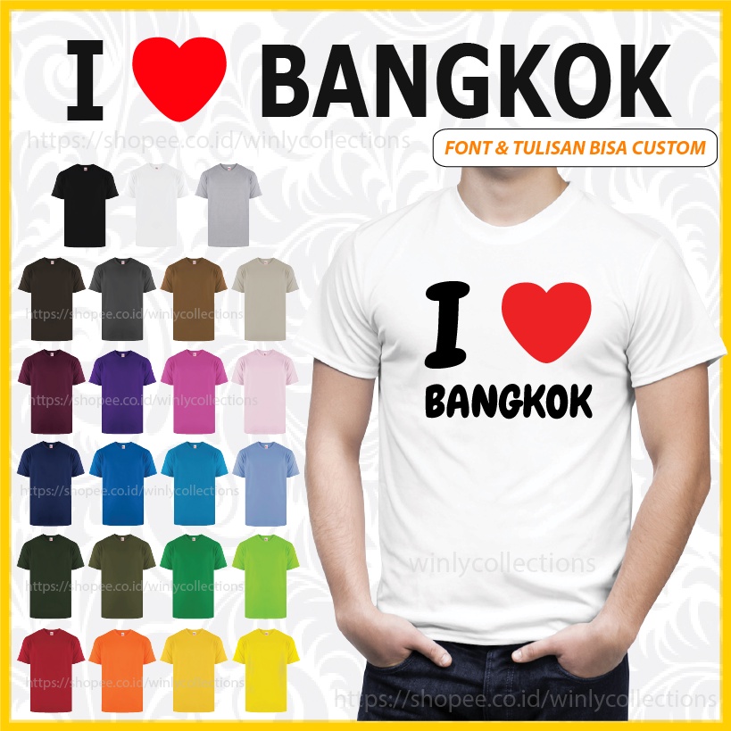 Áo Thun Cotton SIZE Lớn I LOVE BANGKOK SIZE S / D JUMBO Cho Nam
