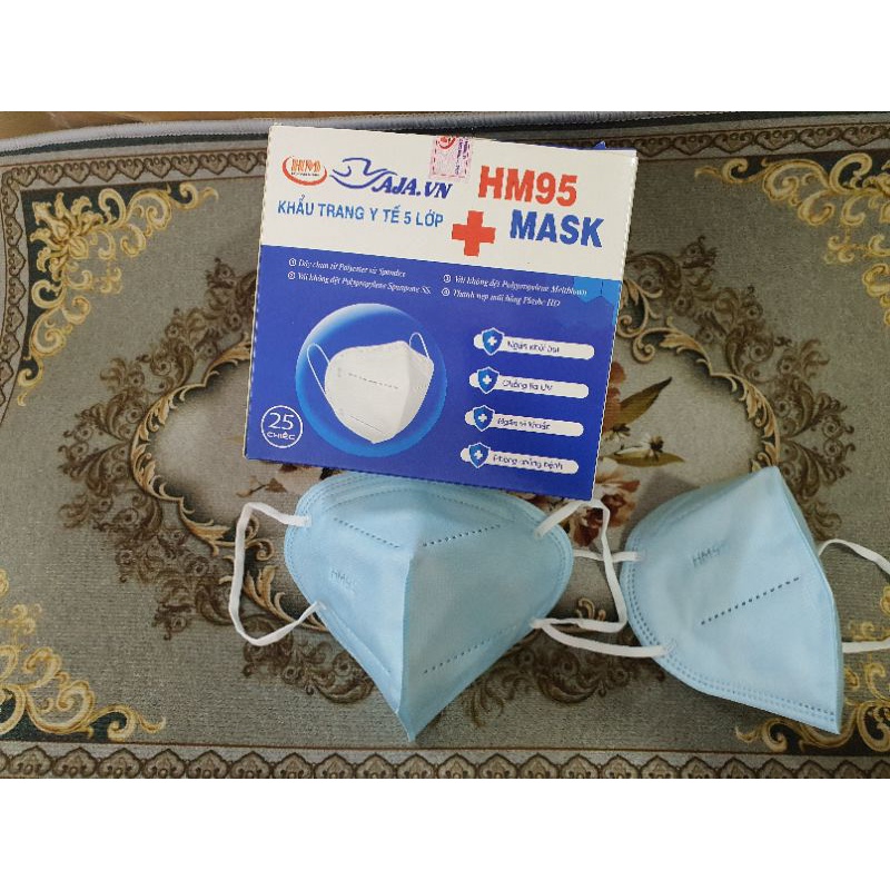 Hộp 25 chiếc khẩu trang N95 không van màu xanh dương