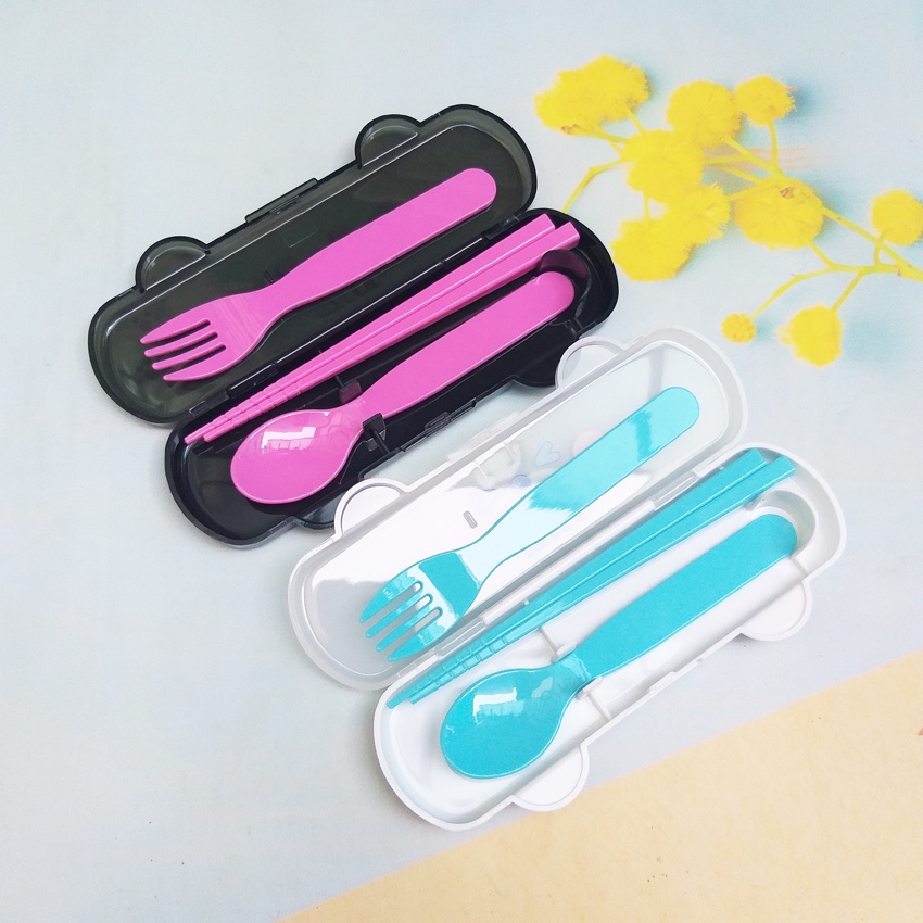Bộ đũa, thìa, dĩa cho bé kèm hộp đựng - Larva Store