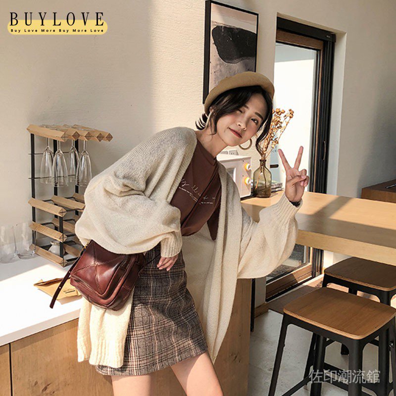 Chân Váy Len Dáng Chữ A Họa Tiết Houndstooth Phong Cách Hàn Quốc | BigBuy360 - bigbuy360.vn
