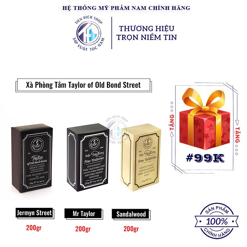 Xà Phòng Tắm Taylor of Old Bond Street | Jermyn Street & Mr Taylor & Sandalwood 200G