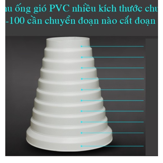 Côn Thu Phễu Thu Ống Quạt Thông Gió Hút Mùi Từ 200 xuống 95mm. (Nhựa cứng dễ vỡ)