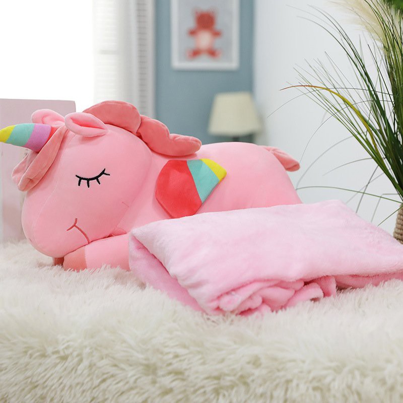 Gối Mền Kỳ Lân Unicorn Gối Gấu Bông Có Mền Kỳ Lân PA9521