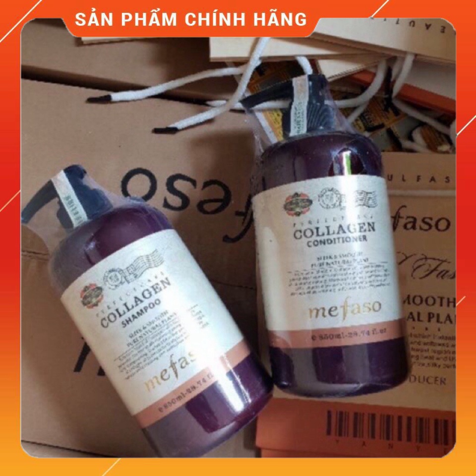 Cặp gội xả collagen mefaso 850ml ( chuẩn)