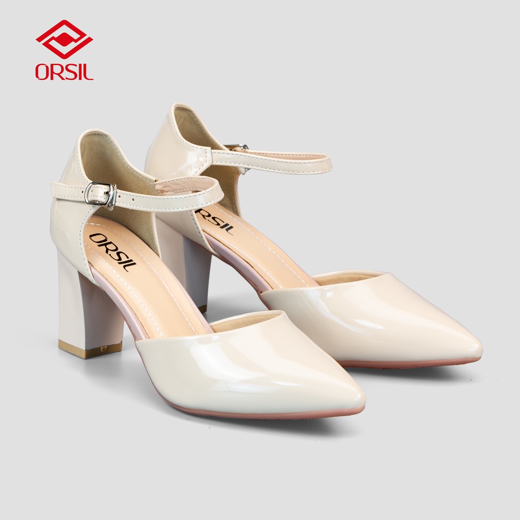 Giày cao gót mũi nhọn nữ ORSIL thời trang cao 7 phân mã TA7-01 3 màu đen trắng kem