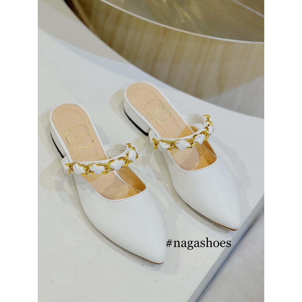DÉP SỤC NAGASHOES MŨI NHỌN PHỐI XÍCH 2CM NAD212