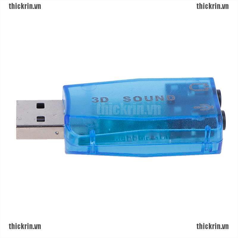 <Hot~new>3.5mm Mini External 3D USB Sound Card 5.1 Channel Audio Card Adapter Speaker