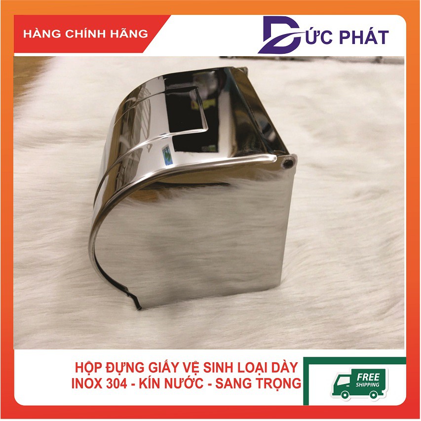 Lô giấy vệ sinh hộp kín Inox 304 dày dặn (đựng được cả giấy có lõi và không lõi)