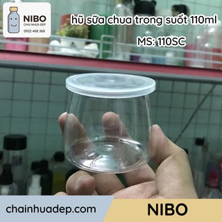 Hũ đựng sữa chua nhựa trong suốt 110ml, hũ trơn