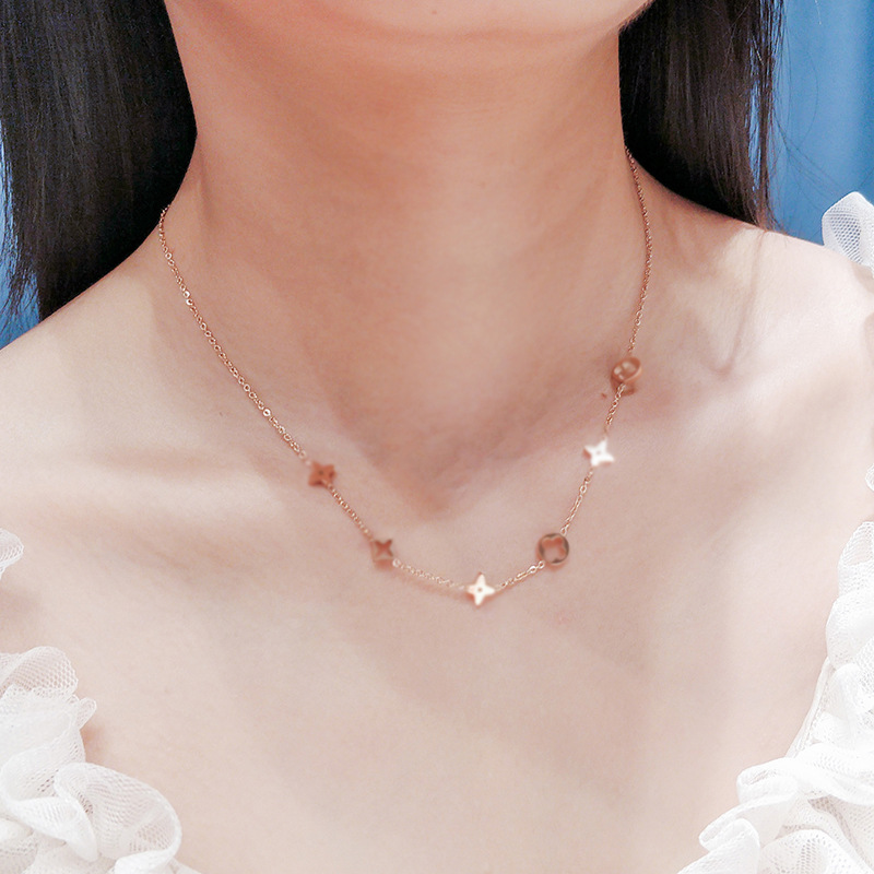 Vòng cổ bằng thép titan thiết kế đơn giản thời trang mùa hè 2021