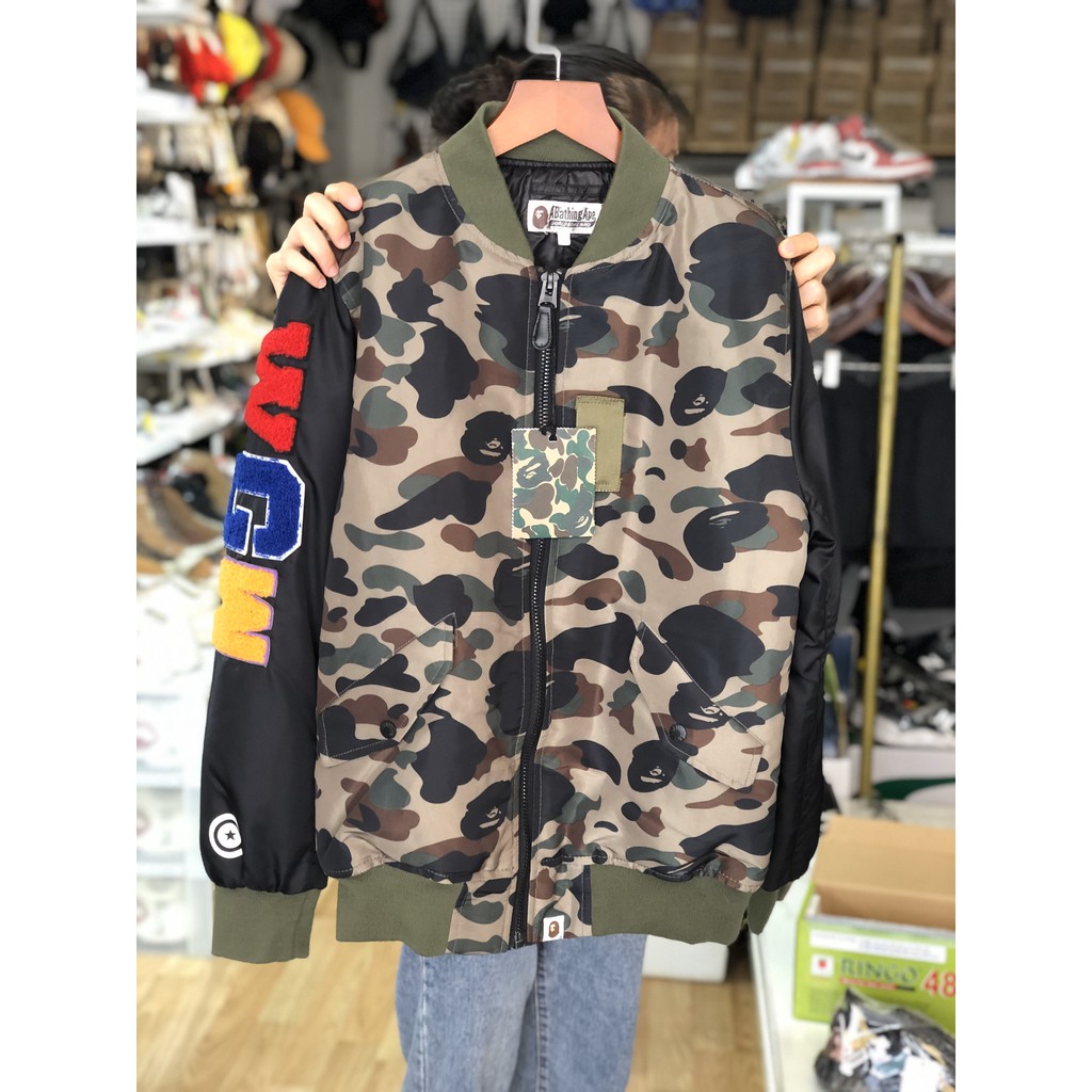 Áo khoác bomber Bape camo