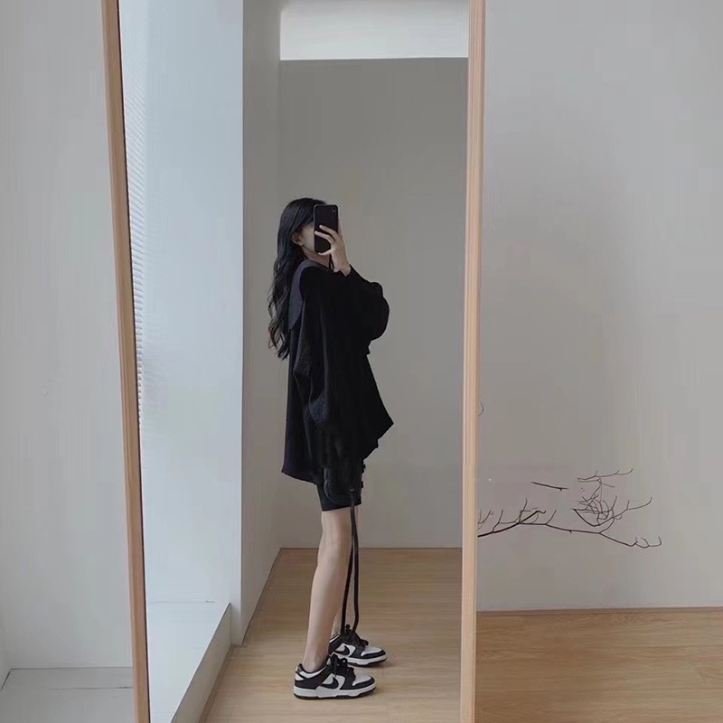 IELGY    Áo Sơ Mi Dài Tay Màu Sắc Trơn Phong Cách Hàn Quốc Cho Nữ