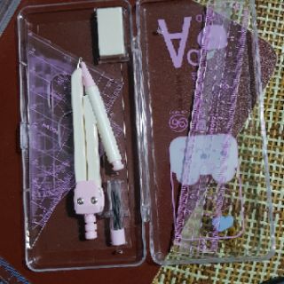 Bộ thước kẻ, compa, eke, đo độ (thước bộ học sinh)