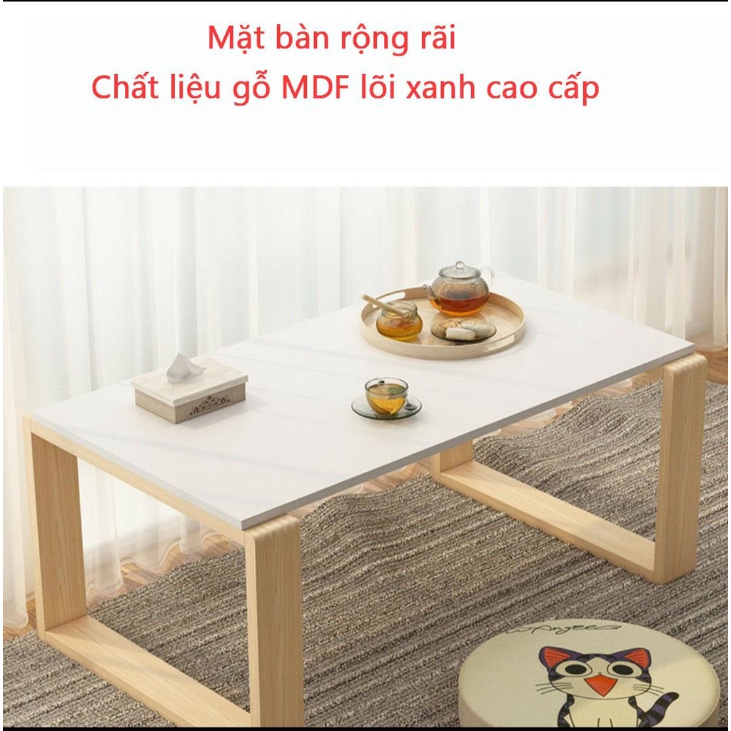 Bàn trà phòng khách cao cấp, bàn trà 2 tầng chân gỗ sồi Ant Home - ND050