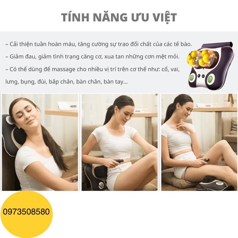 Gối massage hồng ngoại Máy mát xa kết hợp máy đấm lưng cực khoẻ