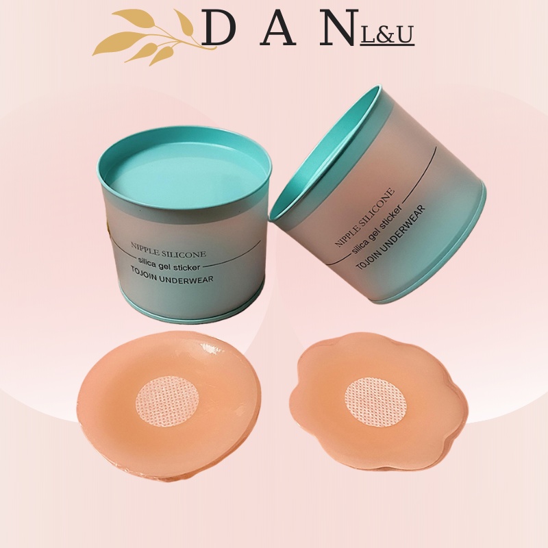 Miếng Dán Ti Silicon Sử Dụng Nhiều Lần Hộp Xanh 5 Cặp Nhũ Hoa Tàng Hình Siêu Dính DAN L&amp;U 999