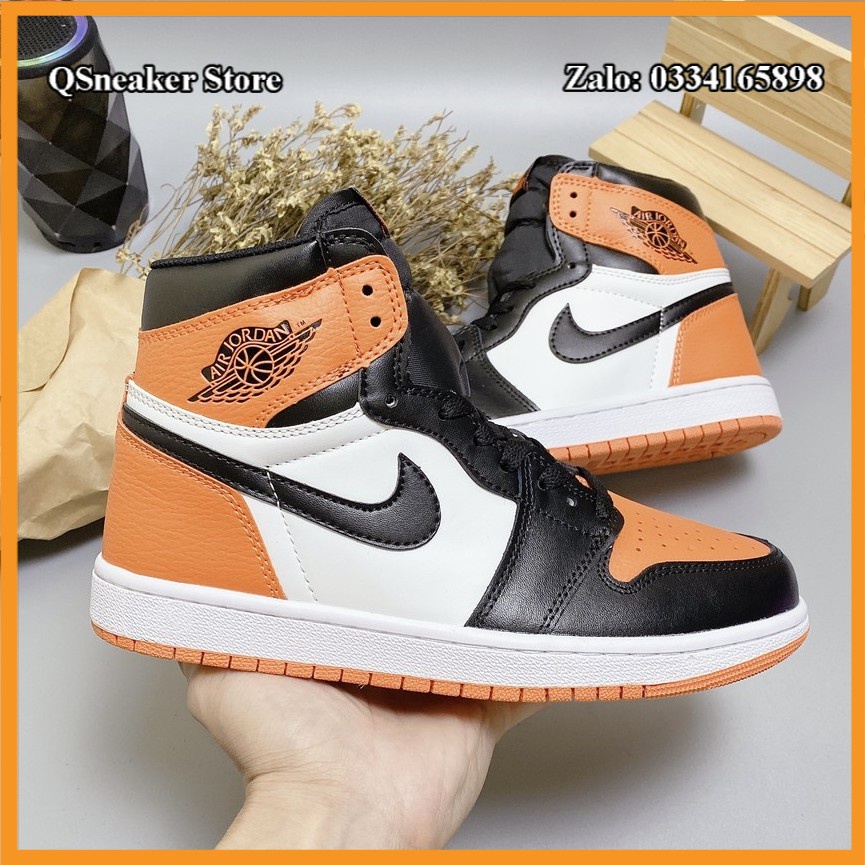 ✔️Giày Jordan 1 High Cam Đen Fullbox Kèm Dây✔️