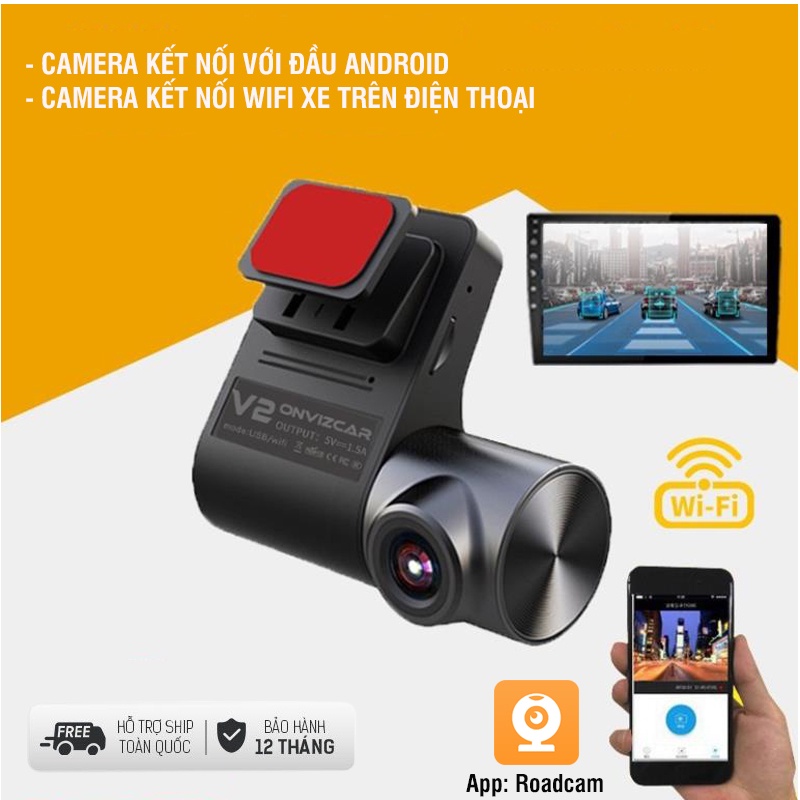 Camera hành trình Ô TÔ U2 | V2 Có WIFI DVR FHD 1080P Cao cấp, góc rộng siêu nét - Chuyên dụng cho xe hơi - BH 12 Tháng