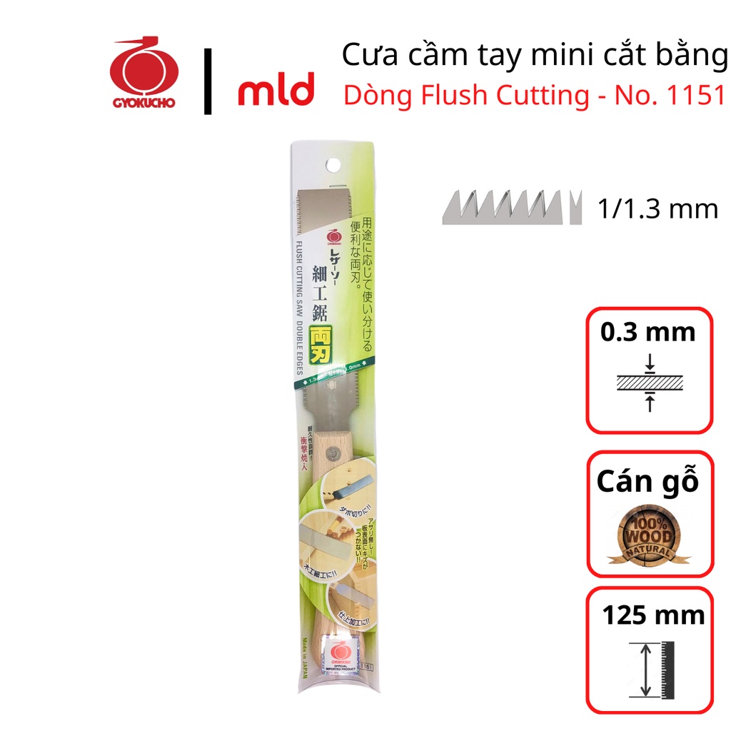 Cưa cầm tay, thương hiệu Gyokucho, hai lưỡi lưỡi nhỏ dài 125mm, No: RZ1151