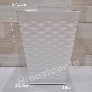 (GIÁ TỐT) CHẬU NHỰA VUÔNG MẮT LƯỚI -GIẢ SỨ MÀU TRẮNG