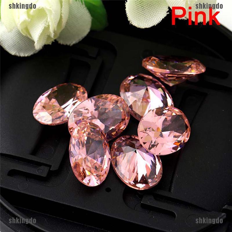 Hạt đá zircon hình oval 10x14cm nhiều màu sắc dùng làm trang sức