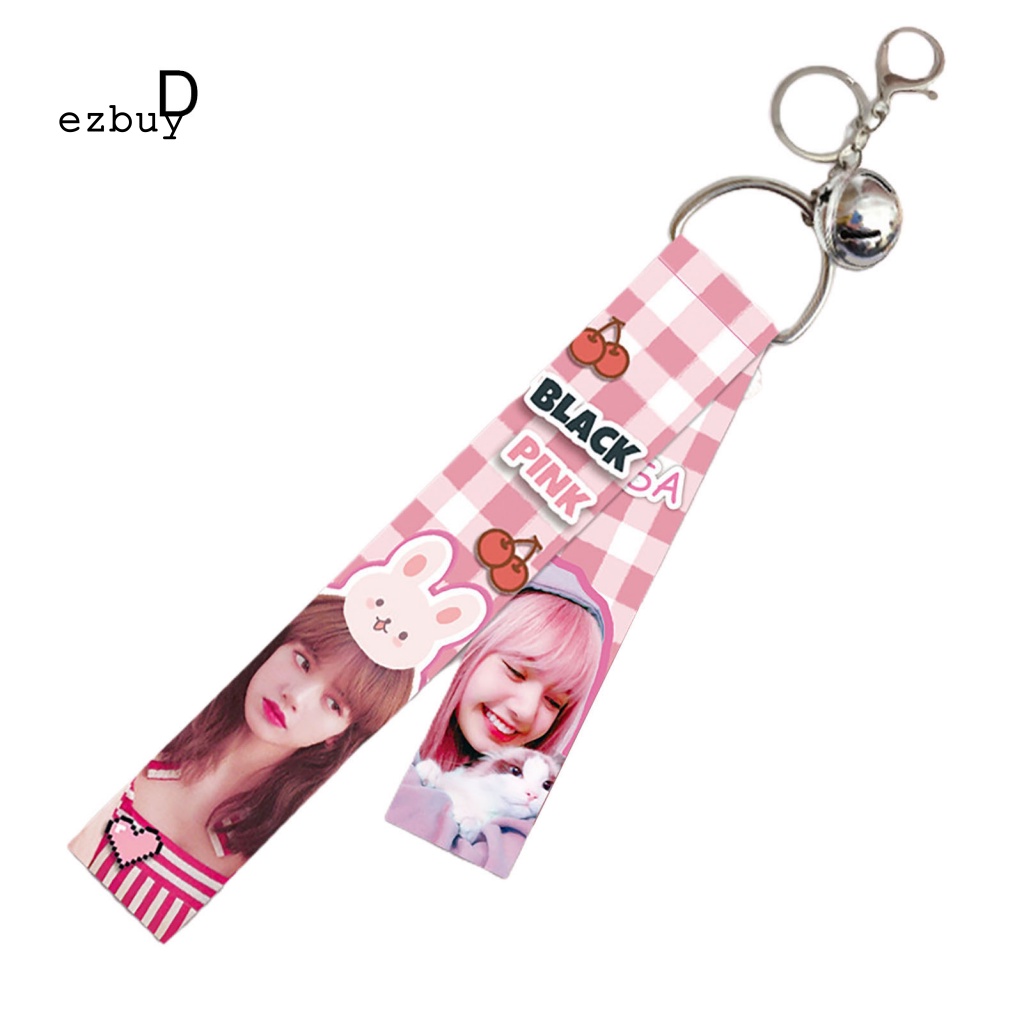 Móc Khóa Dây Ruy Băng In Hình Blackpink Trang Trí Túi Xách / Chìa Khóa