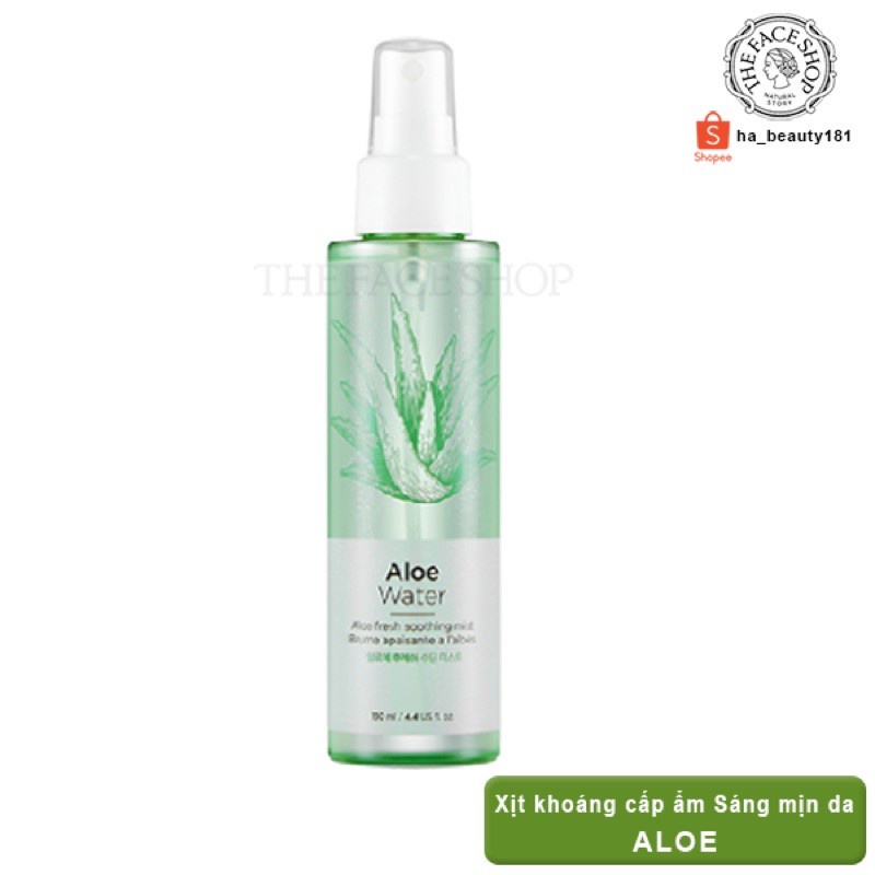 Xịt khoáng dưỡng ẩm da mặt nha đam lô hội cấp ẩm kiềm dầu Hàn Quốc The Face Shop Aloe Fresh Soothing Mist 130ml