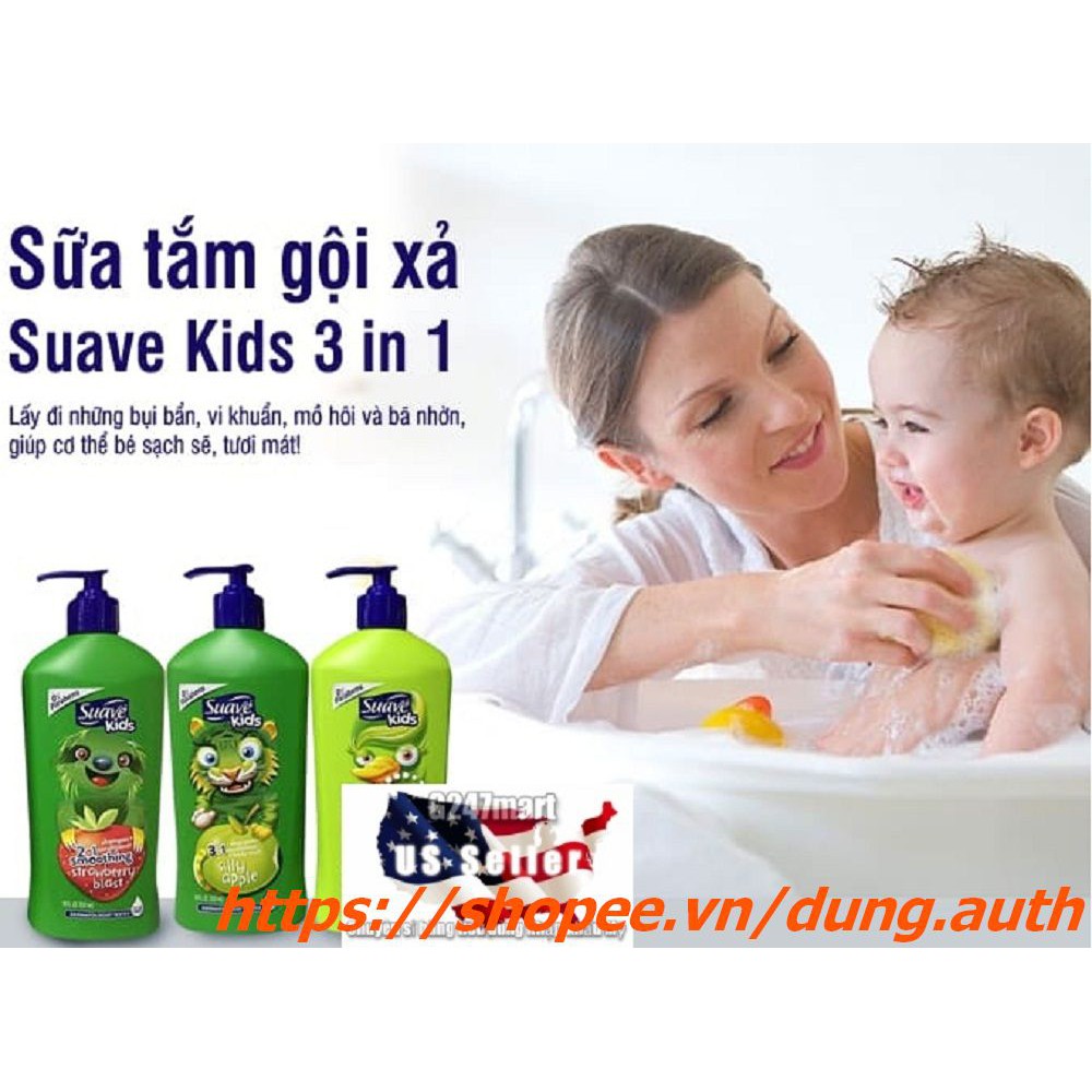 Dầu Tắm Gội Xả Tắm 1.18l Suave Kids 3 Trong 1 (Tắm, gội và xả) | BigBuy360 - bigbuy360.vn