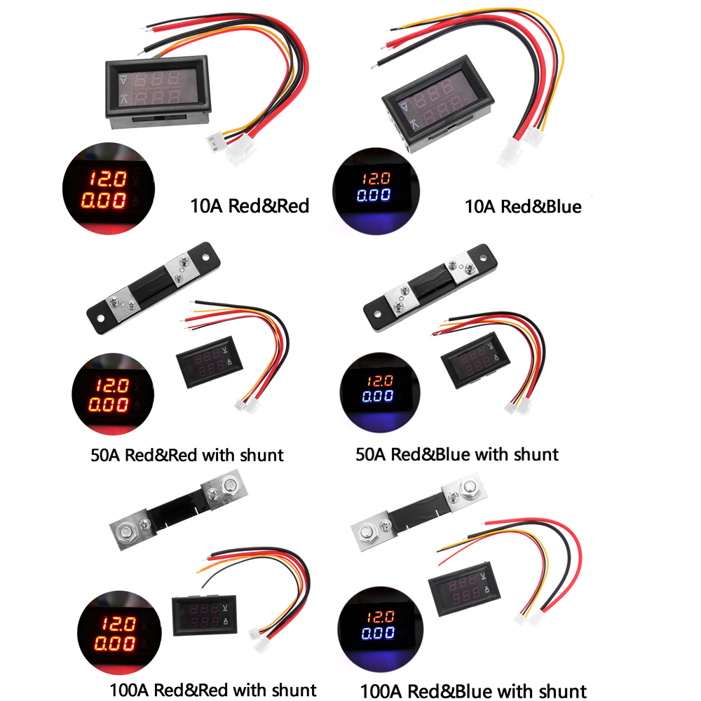 DC Thiết Bị Đo Dòng Điện 0-100v 10a 50a 100a Chất Lượng Cao