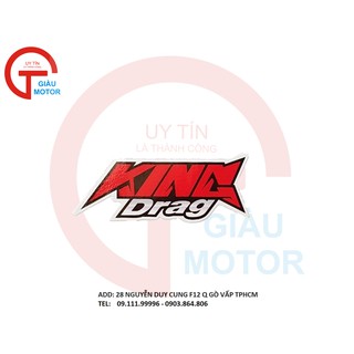 BU - TEM DAN XE MÁY BỰ TRANG TRÍ XE MÁY CHŨ '' KING DRAG '' MÀU ĐỎ