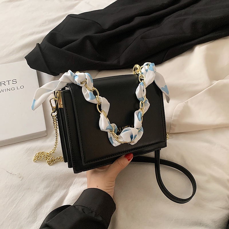 Faya - túi xách da trơn phối khăn trẻ trung T1108