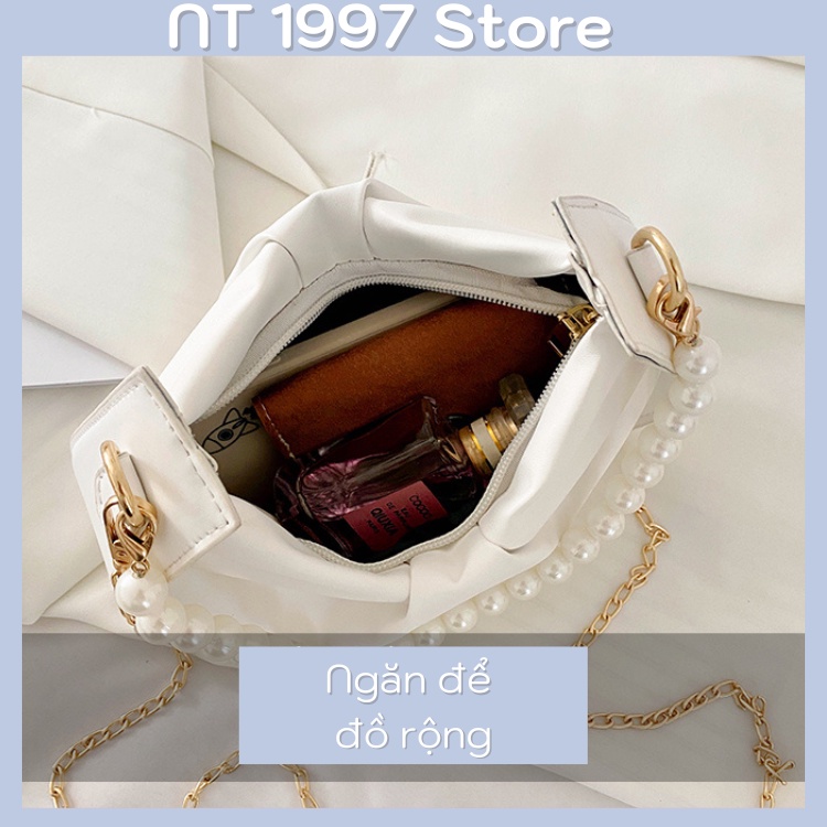 Túi sách nữ đeo chéo kẹp nách thời trang mini dây xích