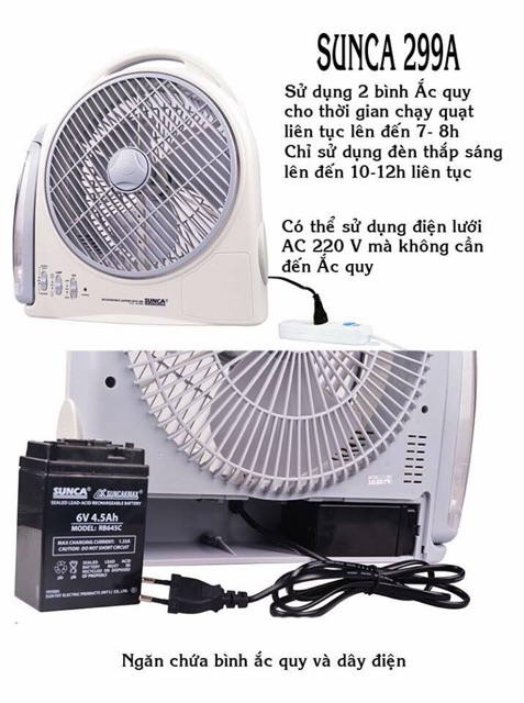 Quạt tích điện có đèn