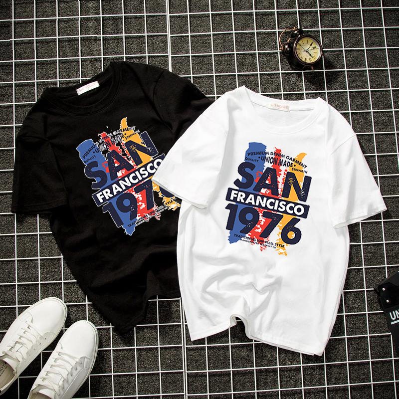 Áo thun unisex form rộng chữ kiểu 1976 vải dày mịn 2019T1747