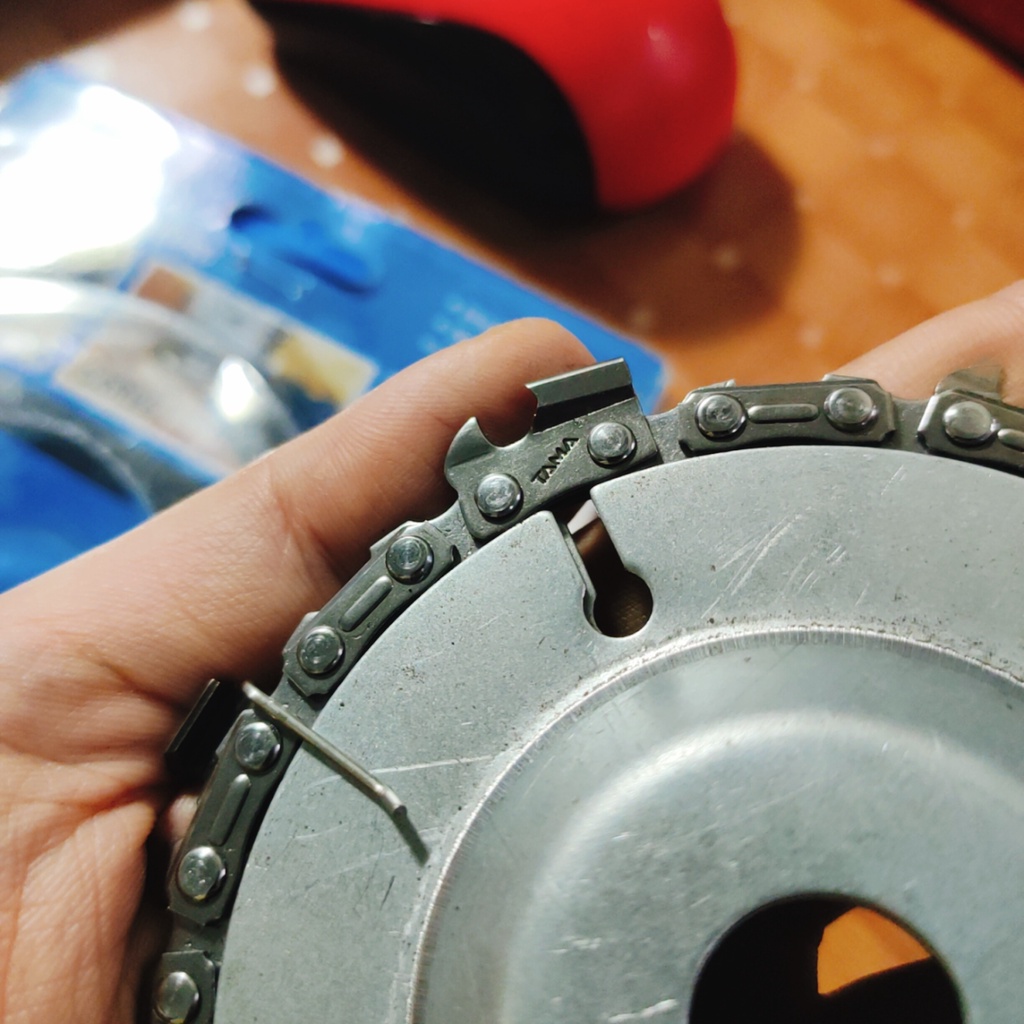 Đĩa cưa xích, lưỡi cưa xích cắt gỗ, phay phá gỗ đa năng gắn máy mài 4 inch, 7 răng/22 răng