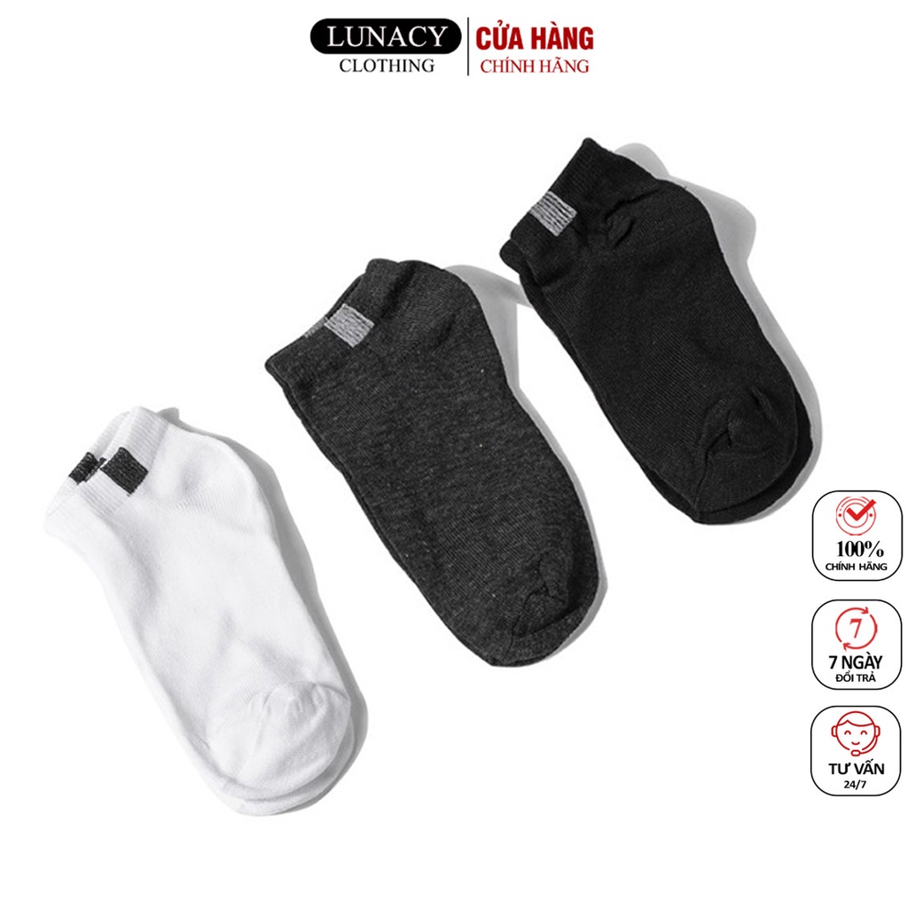 Vớ trơn LUNACY nam nữ cổ ngắn phong cách vintage Hàn Quốc
