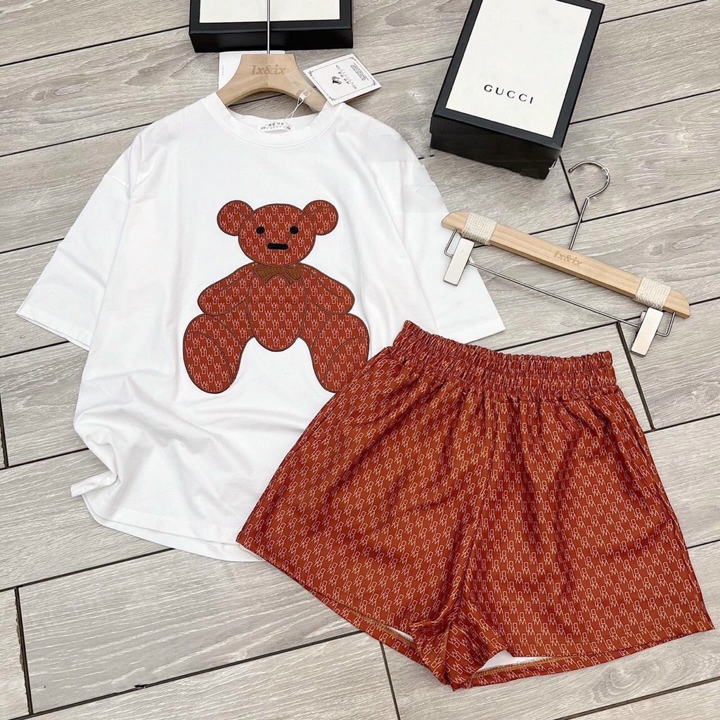 Bộ Mặc nhà Nữ , Set Bộ Tay Ngắn Quần Đùi Họa Tiết Mickey Sắc Nét Chất Thun Coton Mềm Dễ Thương Mặc Nhà Thoải Mái