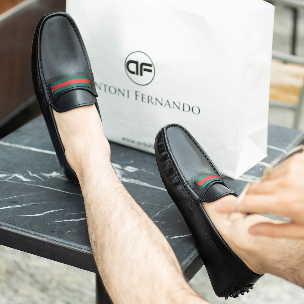 Giày lười nam cao cấp da bò mềm thương hiệu Antoni Fernando AF4020