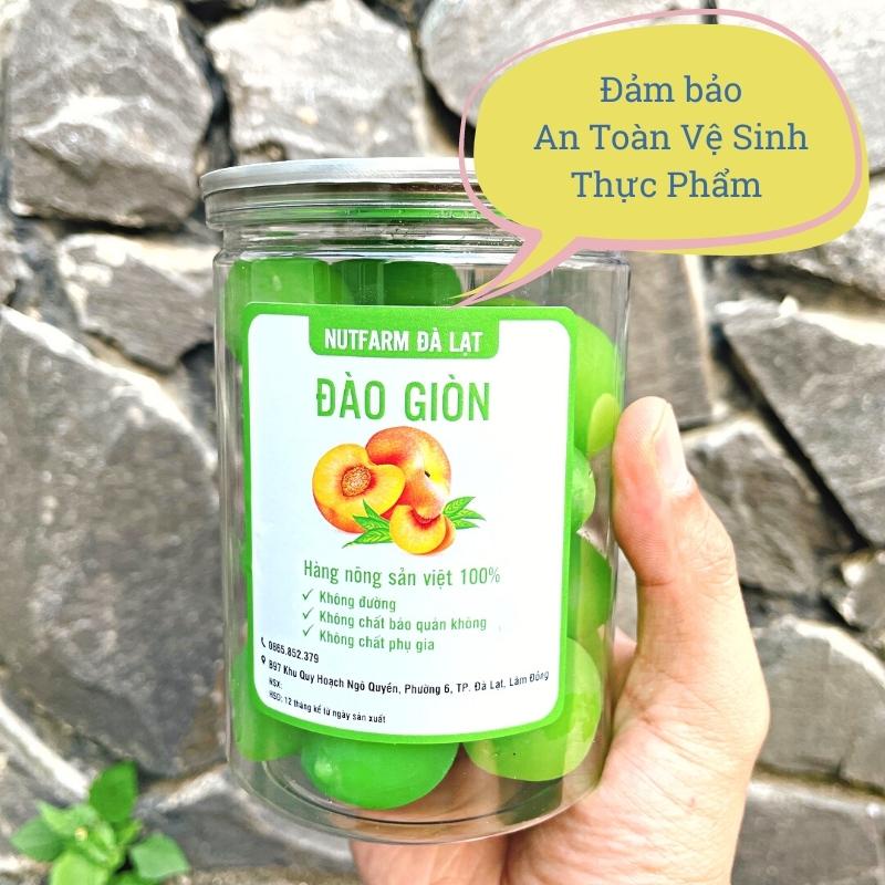 Mứt đào giòn 400gr ngon ngọt tự nhiên không đường NutiFarm trái cây sấy đặc sản đà lạt