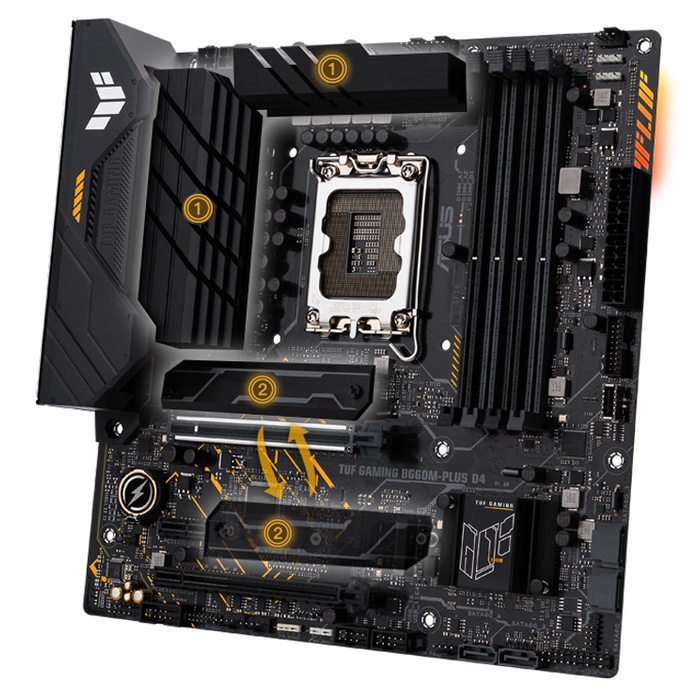 Mainboard Asus Tuf Gaming B760M- E D4 Bo Mạch Chủ Intel B660, LGA 1700, M-ATX, 4 khe Ram DDR4