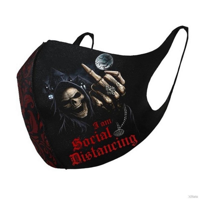 Khẩu Trang Cotton Chống Bụi Thoáng Khí Họa Tiết Đầu Lâu Halloween Cho Nam Nữ | BigBuy360 - bigbuy360.vn