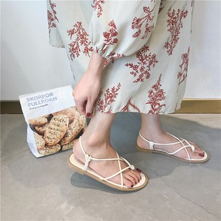 sandal nữ dây đan chéo đế bệt