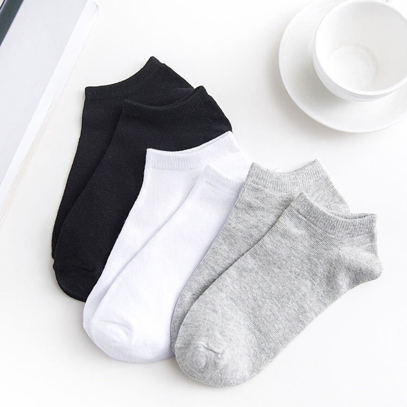 Tất vớ nam nữ cổ ngắn trơn basic cute dễ thương cotton dày đẹp ANDOSA T11