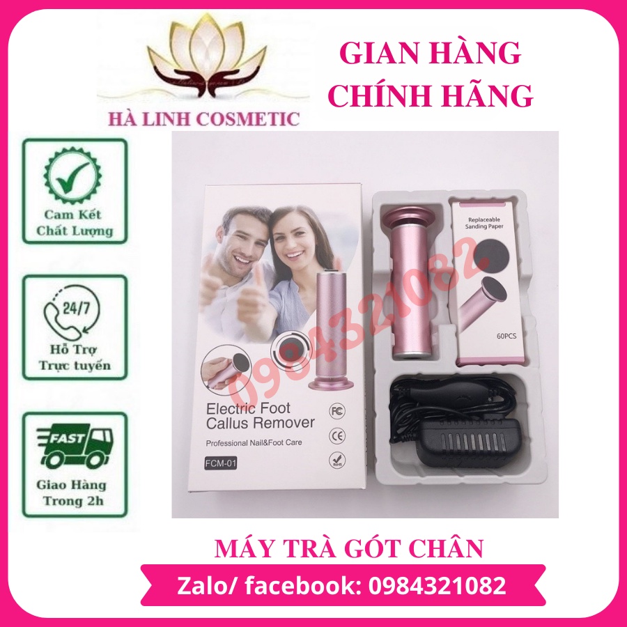 Máy Trà gót chân cho tiệm nail sạc điện + 60 miếng nhám