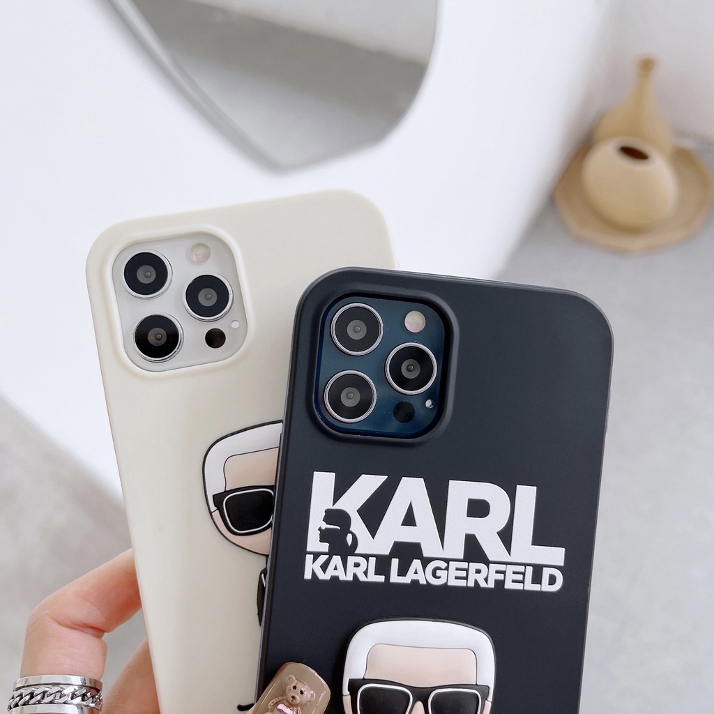 Ốp điện thoại mềm in họa tiết Karl Lagerfeld thích hợp cho iPhone 13 12 11 Pro Max X XS XR 7 8 Plus