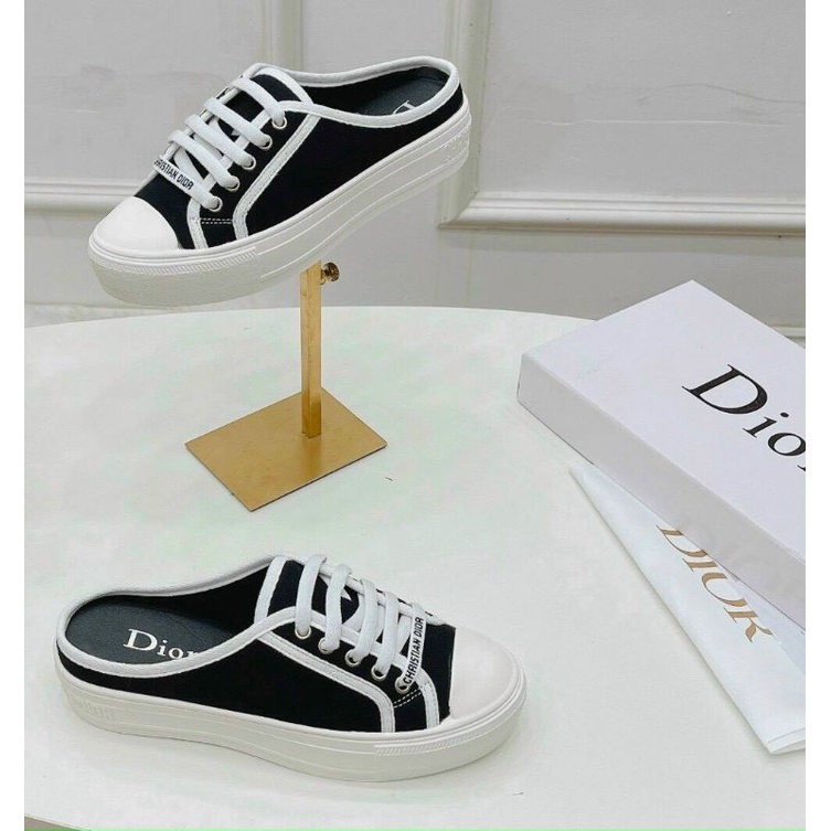 Giày đạp gót nữ phối dior_mã GDG0005_Đen đế 3cm(ảnh thật)đế nhẹ đi êm ái✌️✌️✌️